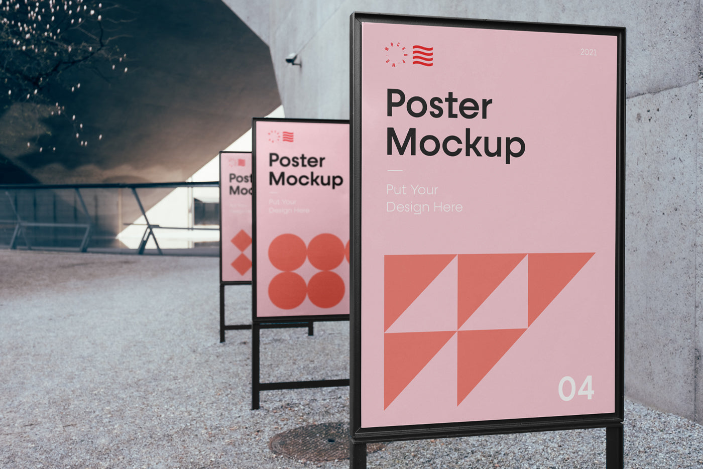 Free Triple Poster Mockup