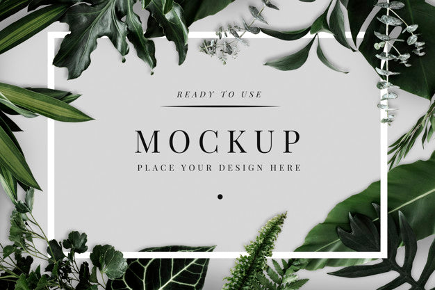 Free Tropical Foliage Design Frame Mockup Psd