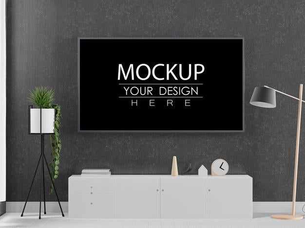 Free Tv Frame Mockup Interior In Living Room Psd