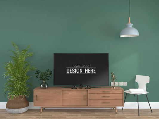 Free Tv In Living Room Mock Up Psd