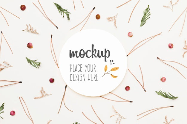 Free Twigs Arrangement Mock-Up Style Psd