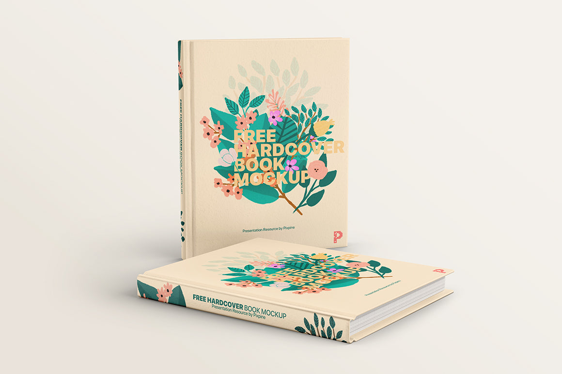 Free Two Hardcover Books Mockup