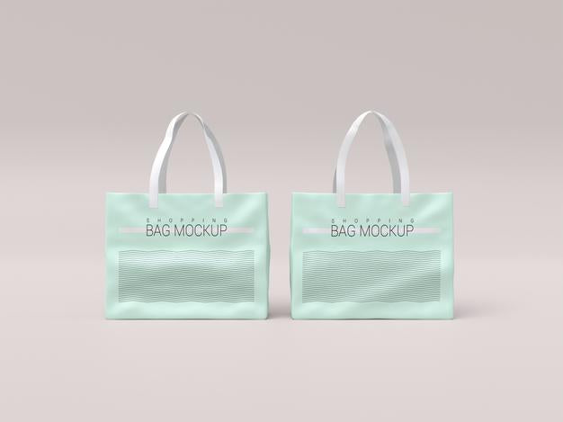 Free Two Realistic Shopping Bag Mockup Psd