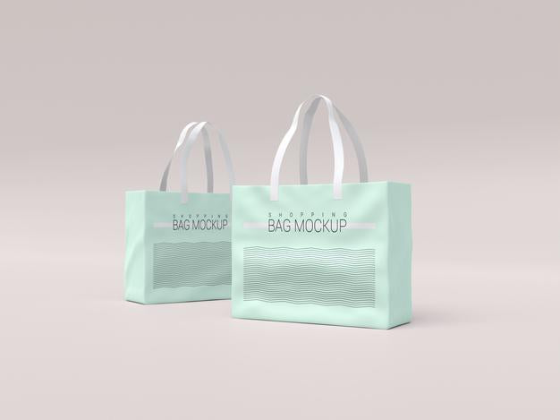 Free Two Shopping Bag Mockup Psd