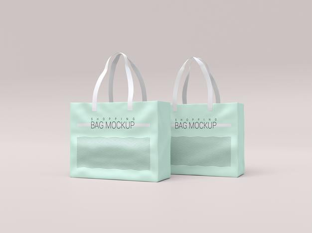 Free Two Shopping Bag Mockup Psd