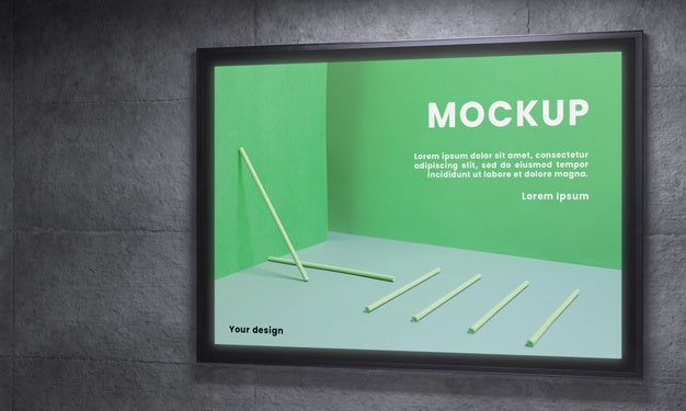 Free Urban Backlit Display System Mock-Up Psd