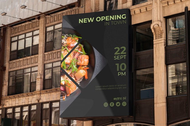 Free Urban Billboard Mock-Up Psd