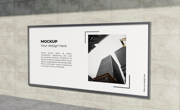 Free Urban Poster Grey Concrete Mock Up Psd