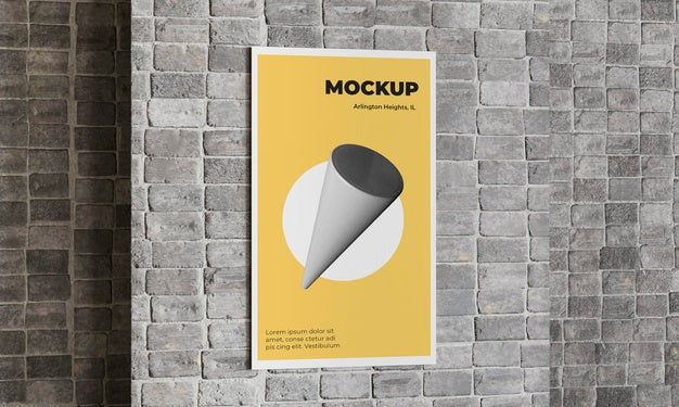 Free Urban Poster Grey Concrete Mock Up Psd