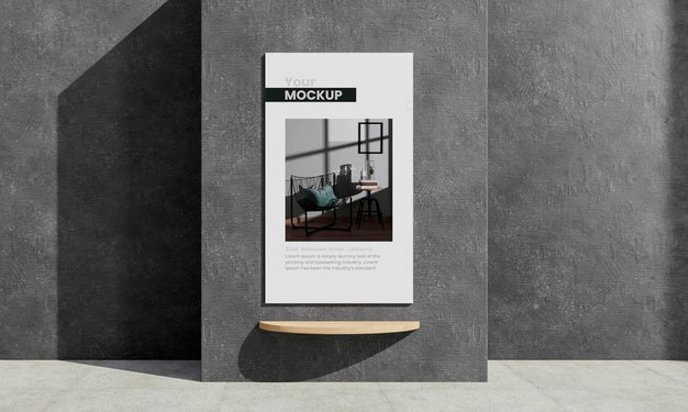 Free Urban Poster Grey Concrete Mock Up Psd