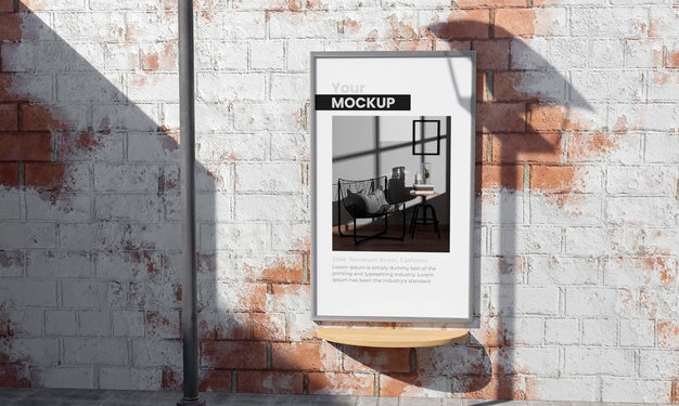 Free Urban Poster Grey Concrete Mock Up Psd