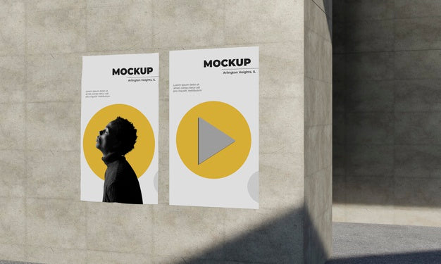 Free Urban Poster Grey Concrete Mock Up Psd