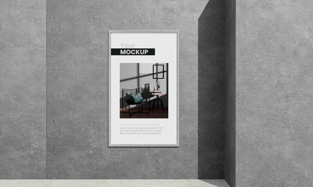 Free Urban Poster Grey Concrete Mock Up Psd