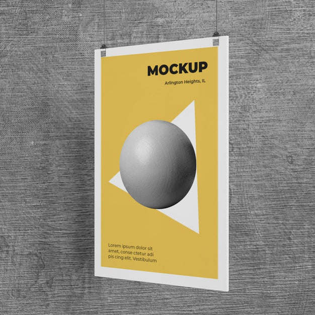 Free Urban Poster Grey Concrete Mock Up Psd