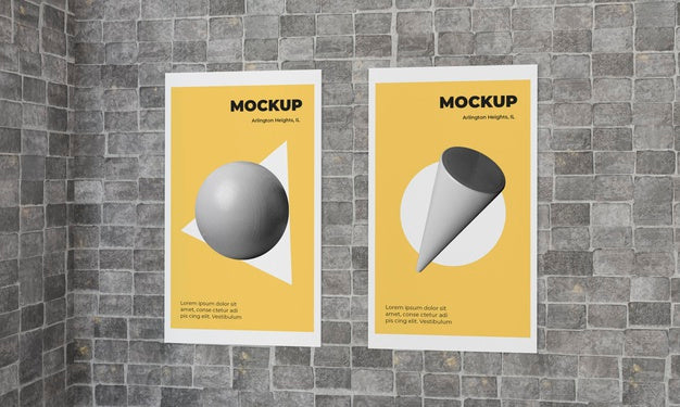 Free Urban Poster Grey Concrete Mock Up Psd