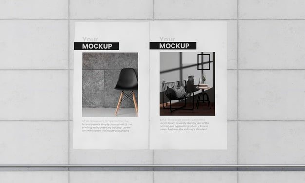 Free Urban Poster Grey Concrete Mock Up Psd