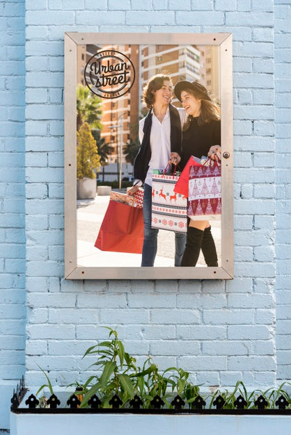 Free Urban Street Billboard Mock-Up Psd