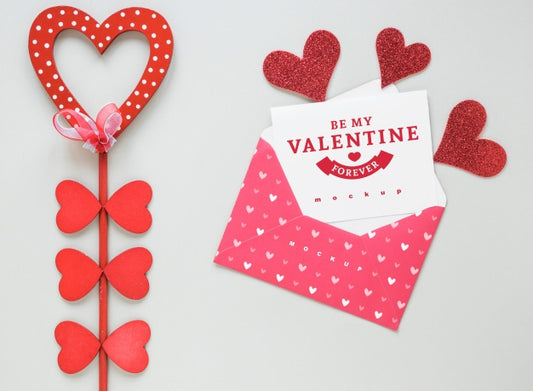 Free Valentine Card Mockup With Composition Of Objects Psd