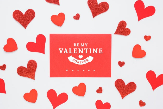 Free Valentine Card Mockup With Composition Of Objects Psd