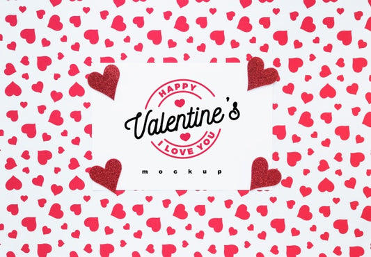 Free Valentine Card Mockup With Composition Of Objects Psd