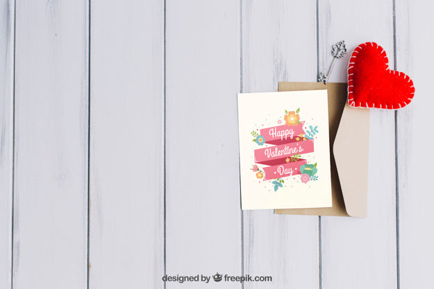 Free Valentine Elements And Card Mockup Psd