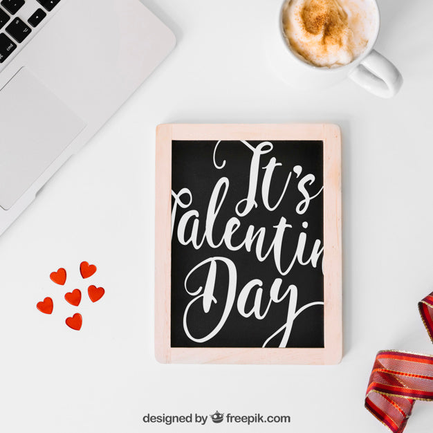 Free Valentine Elements And Frame Mockup Psd