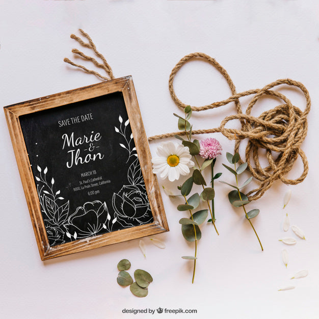 Free Valentine Elements And Frame Mockup Psd