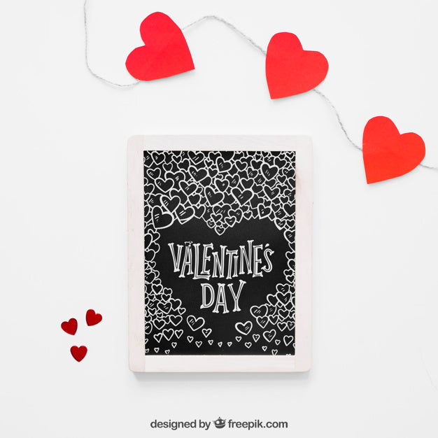 Free Valentine Elements And Frame Mockup Psd