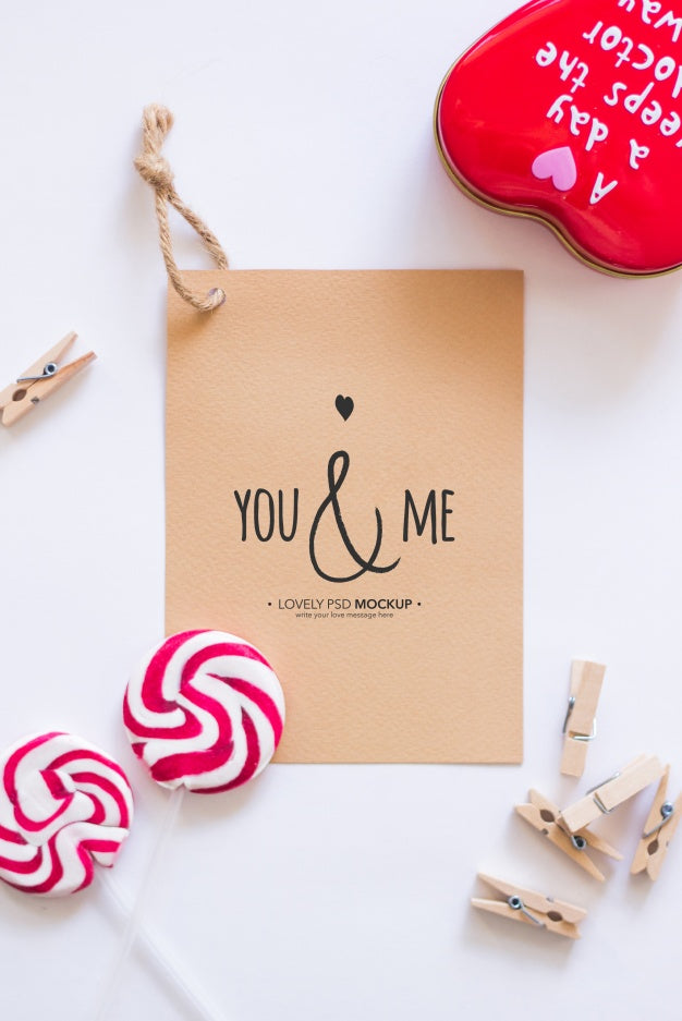 Free Valentine Elements Mockup Psd