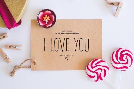 Free Valentine Elements Mockup Psd