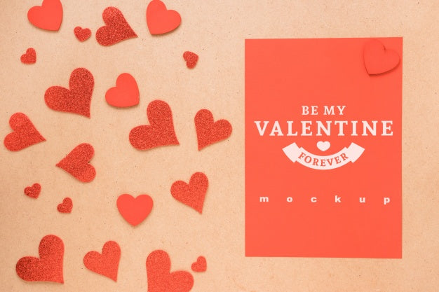 Free Valentines Card Mockup With Decorative Composition Psd