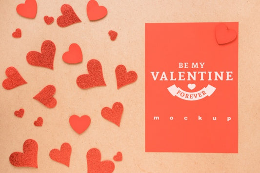 Free Valentines Card Mockup With Decorative Composition Psd