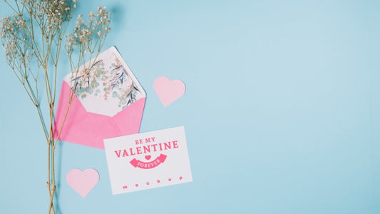 Free Valentines Card Mockup With Decorative Composition Psd