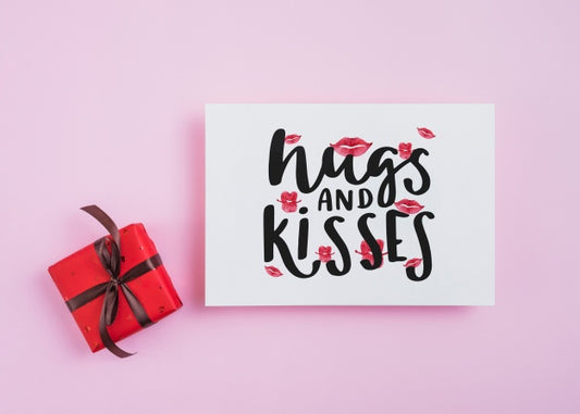 Free Valentines Card Mockup With Presents Psd