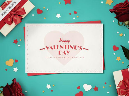 Free Valentines Day Card Mockup Psd