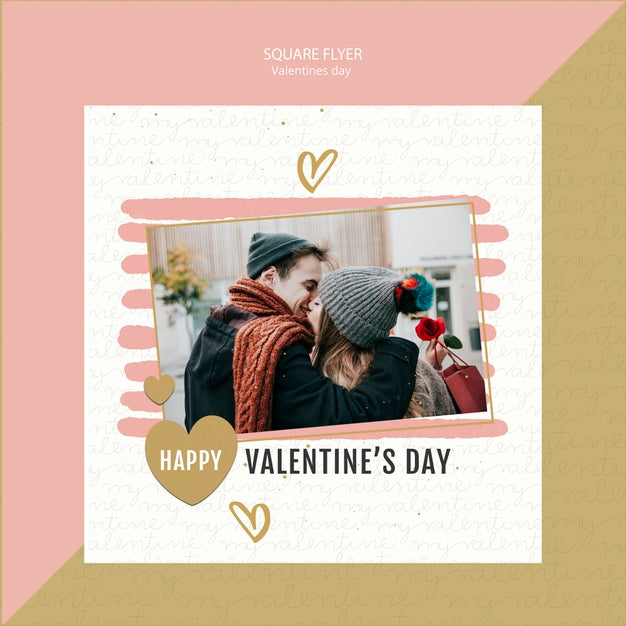 Free Valentine'S Day Concept Square Flyer Psd