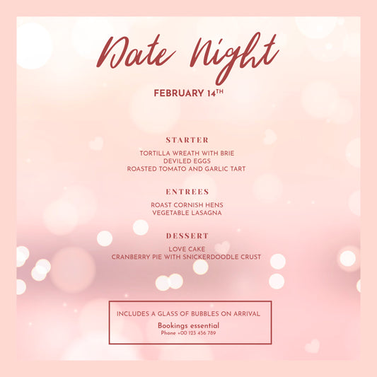 Free Valentines Day Menu Mockup Psd