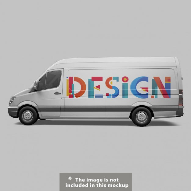 Free Van Mock Up Design Psd