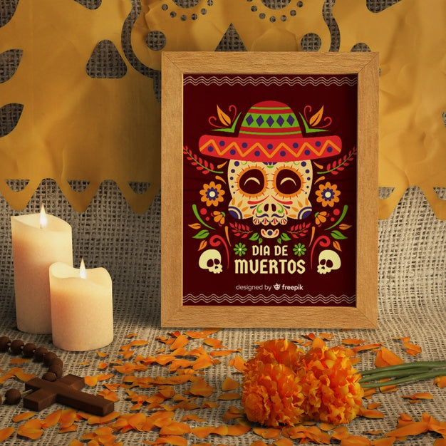 Free Variety Of Colours And Designs For Dia De Muertos Mock-Ups Psd