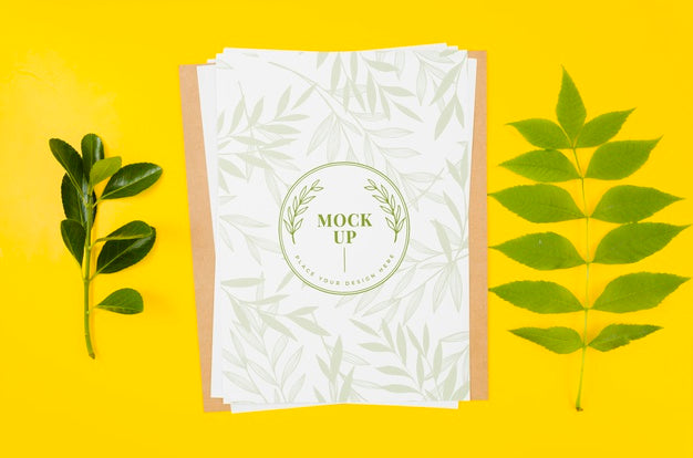 Free Various Leaves Botanical Mock-Up Psd