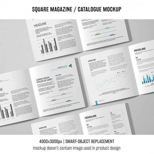 Free Various Square Magazine Or Catalogue Mockups Psd