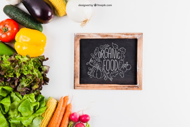 Free Vegetables And Slate Mockup Psd