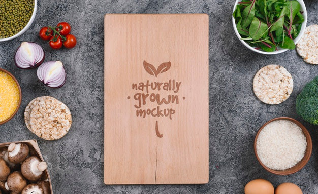 Free Veggies And Ingredients Vegan Food Mock-Up Psd