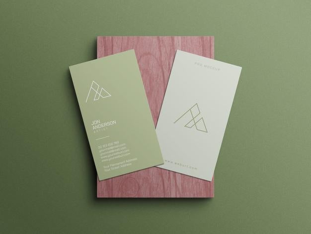 Free Vertical Business Card Mockup Psd