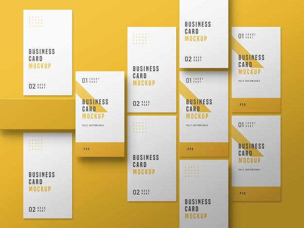 Free Vertical Business Card Set Mockup Psd