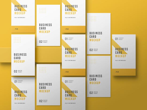 Free Vertical Business Card Set Mockup Psd