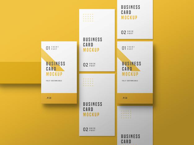 Free Vertical Business Card Set Mockup Psd