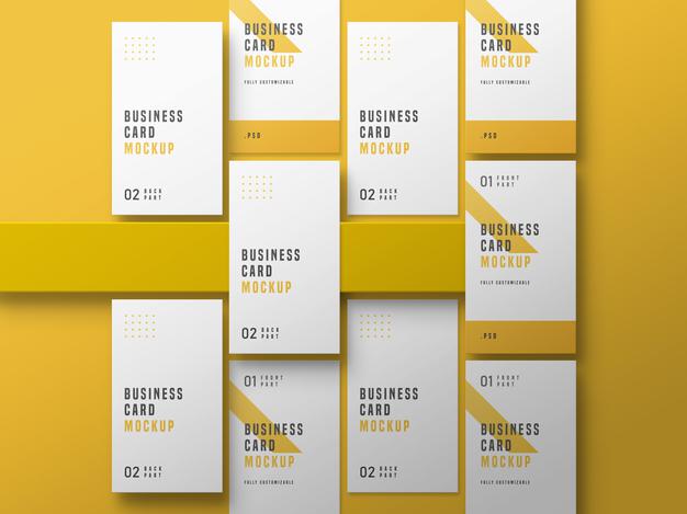 Free Vertical Business Card Set Mockup Psd