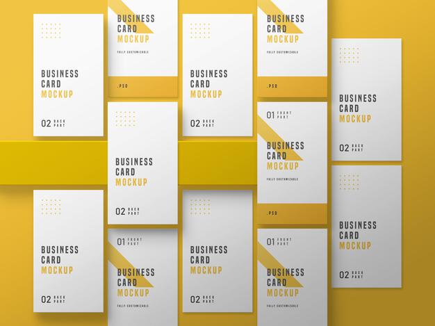 Free Vertical Business Card Set Mockup Psd