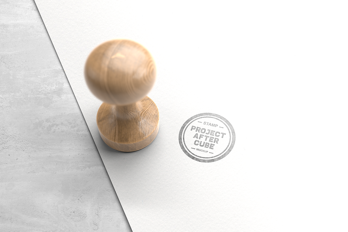 Free Vintage Wooden Stamp Mockup